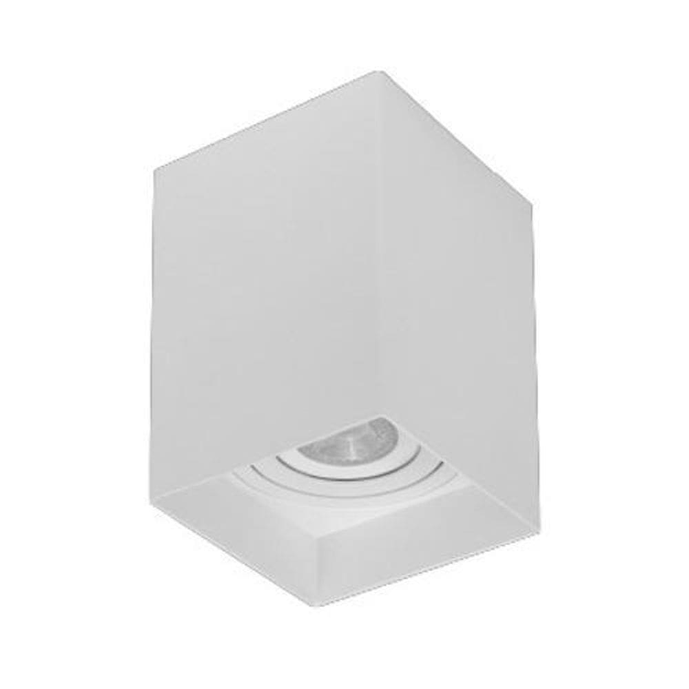 Kit 7 Plafon Sobrepor Quadrado Par20 Branco Direcionavel