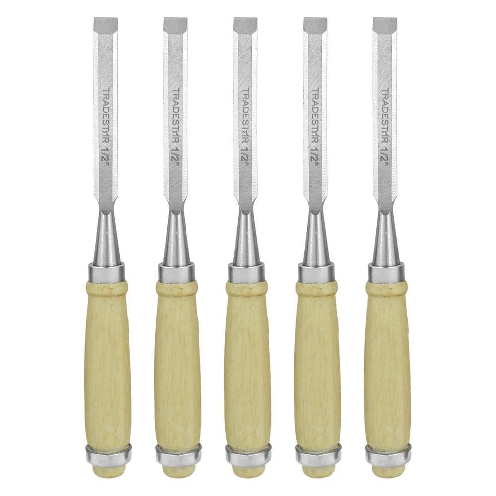 Kit 5 Formão Madeira Corte Entalhe 1/2 Pol 12Mm Tradestar