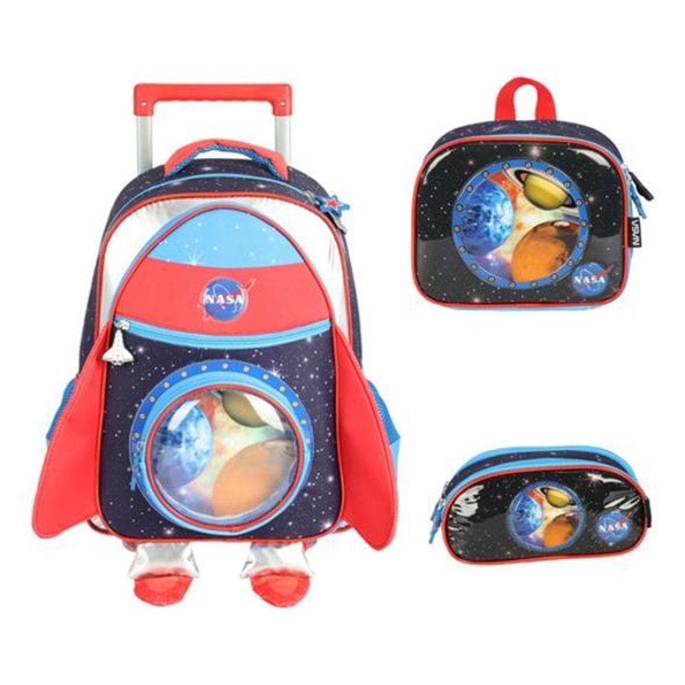 Kit Mochila Carrinho  Nasa Foguete Astronauta