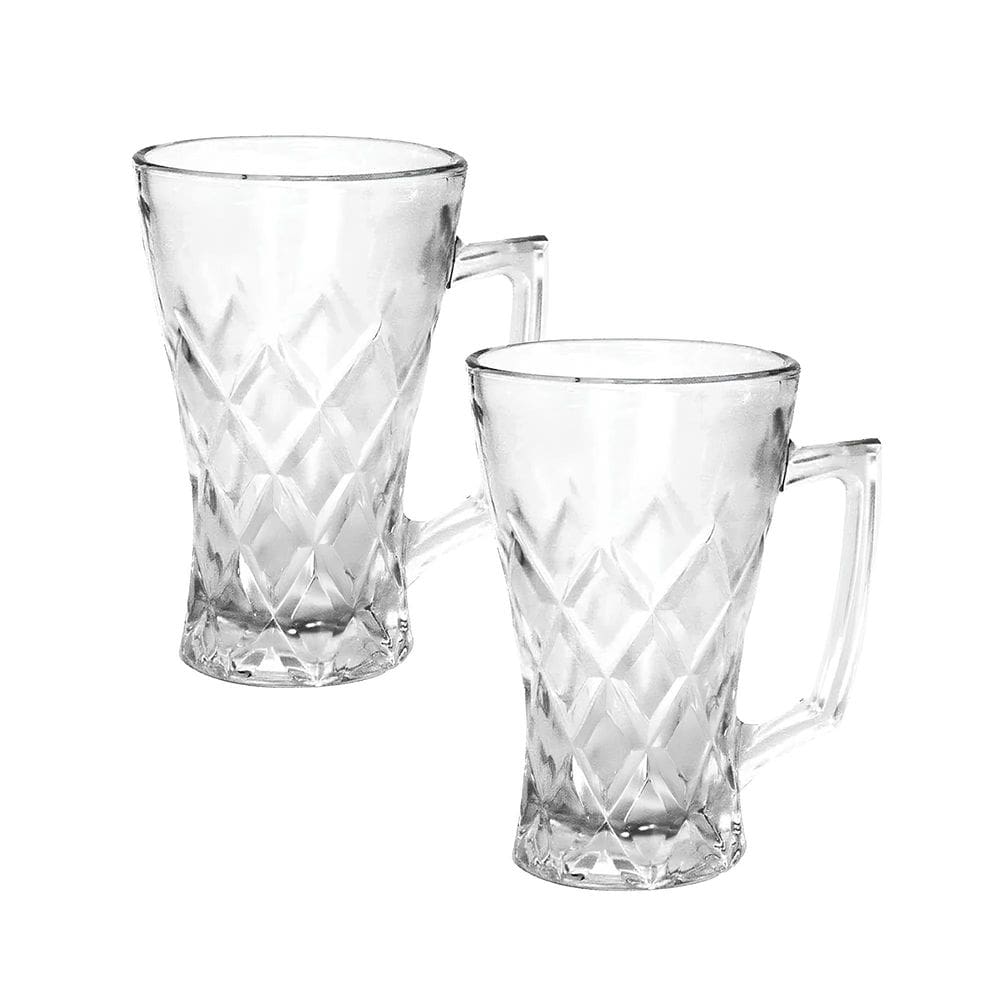Jogo C/ 2 Canecas de Vidro Sheffield 220ml P/ Bebidas Refrigerante Suco