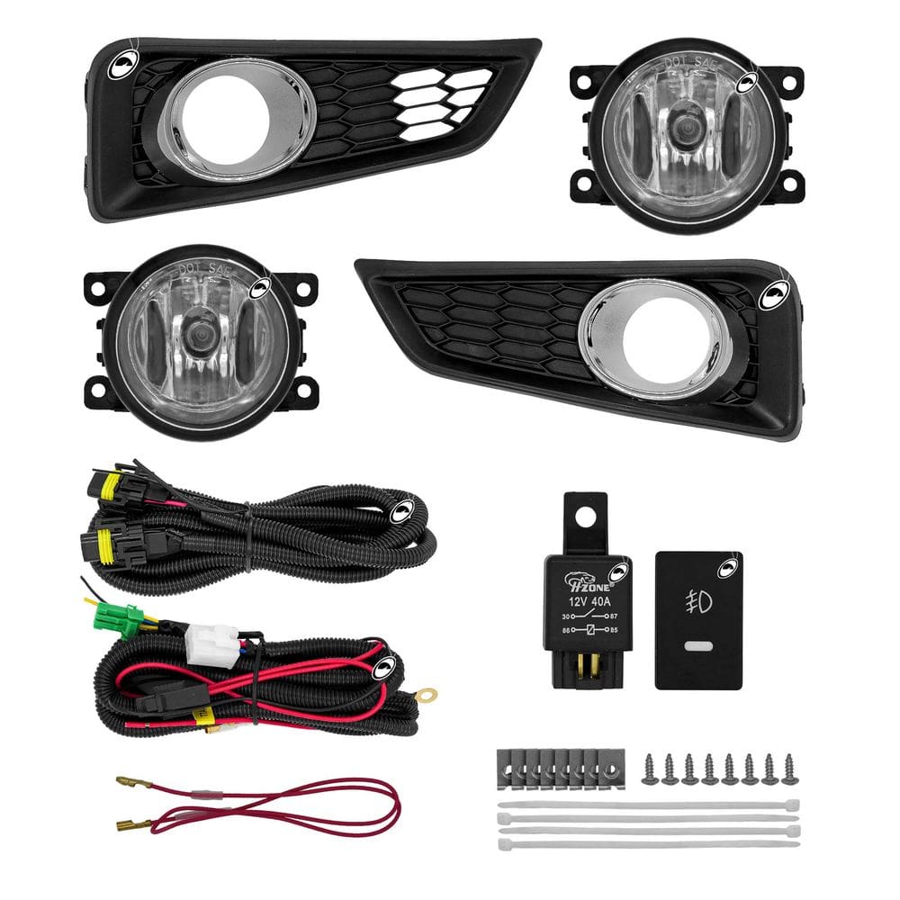 Kit Farol de Milha Neblina Honda Novo City 2014 2015 2016 2017 + Moldura Aro Cromo
