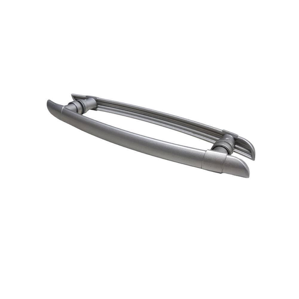 Puxador Arco H Polímero Porta De Vidro 40 Cm Cinza Fosco