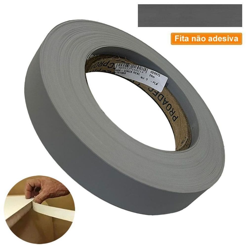 Fita De Borda PVC Cinza Real 22mm X 20m Proadec
