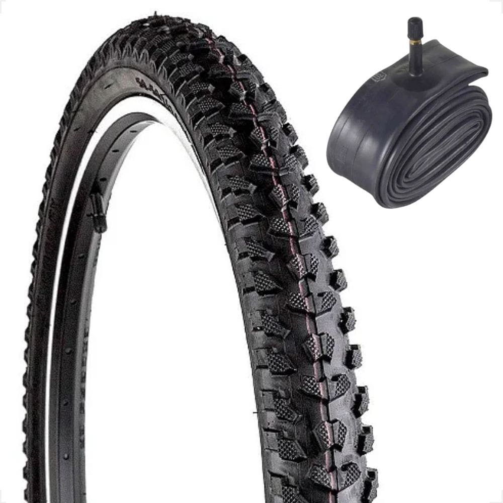 Pneu bicicleta Levorin Excess aro 24 x 1.95 Cravudo Infantil mtb banda leve + Camara bico grosso