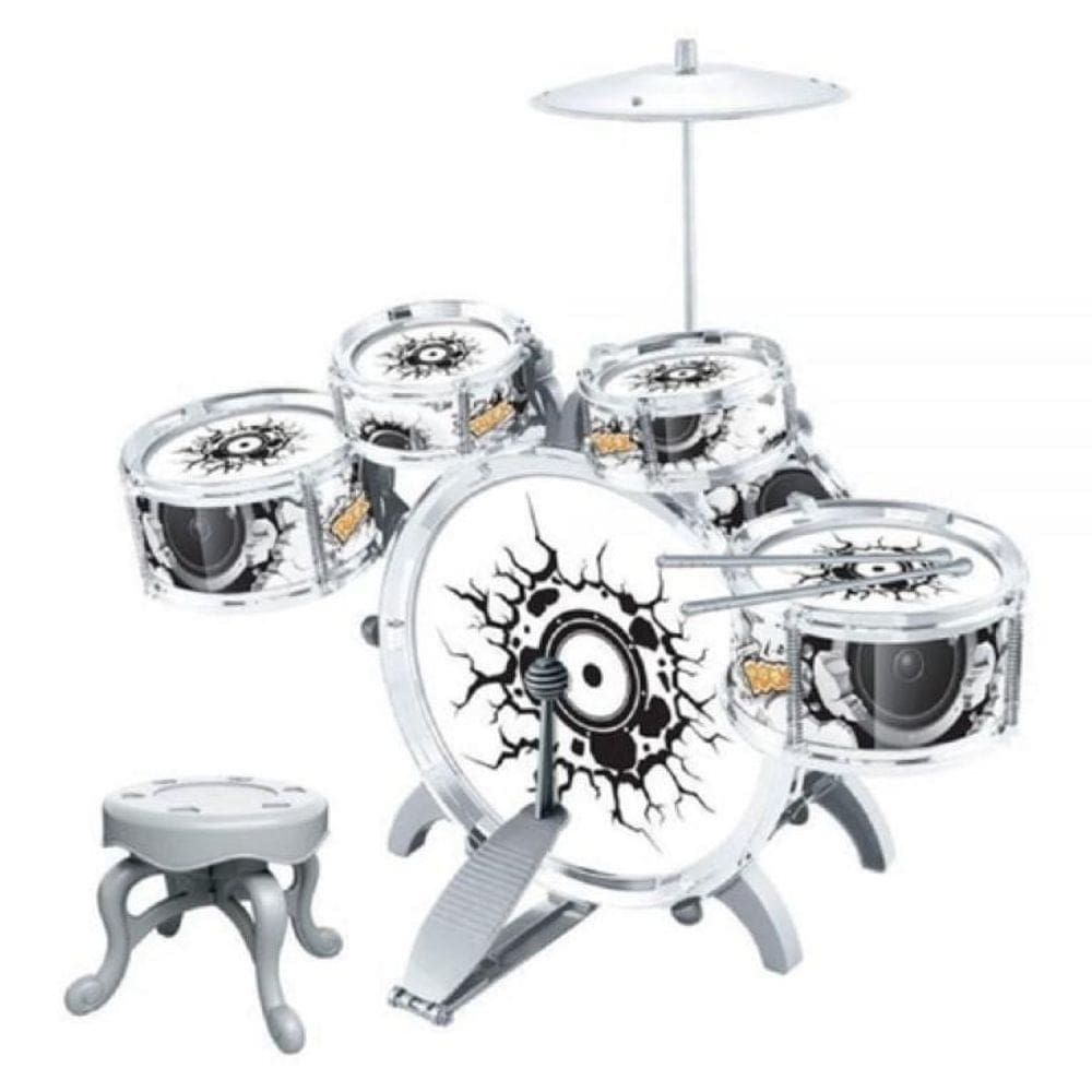 Bateria Musical Infantil Tambor Baqueta Dm Toys
