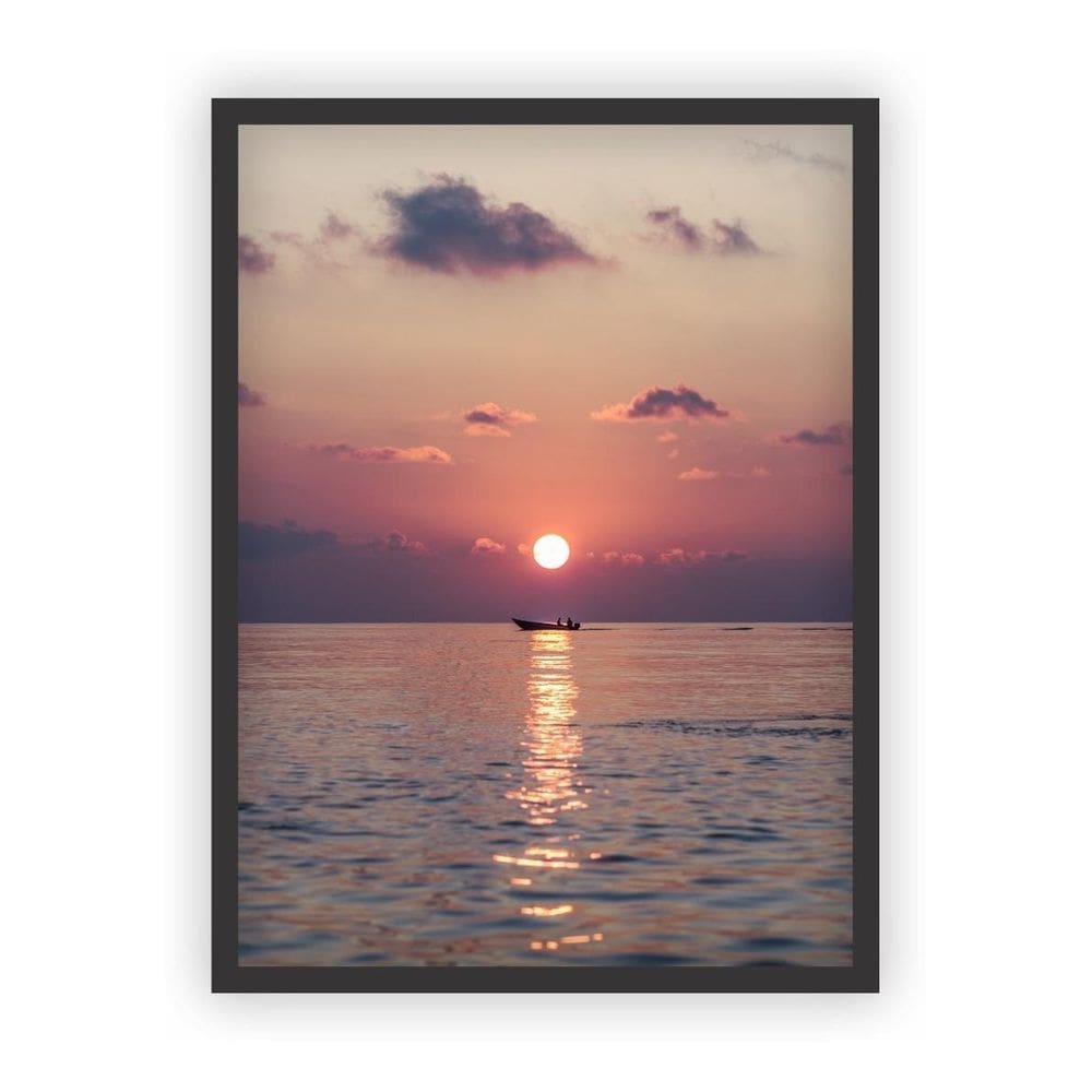Quadro Decorativo Paisagens Variadas Moldura Preta Mod 04