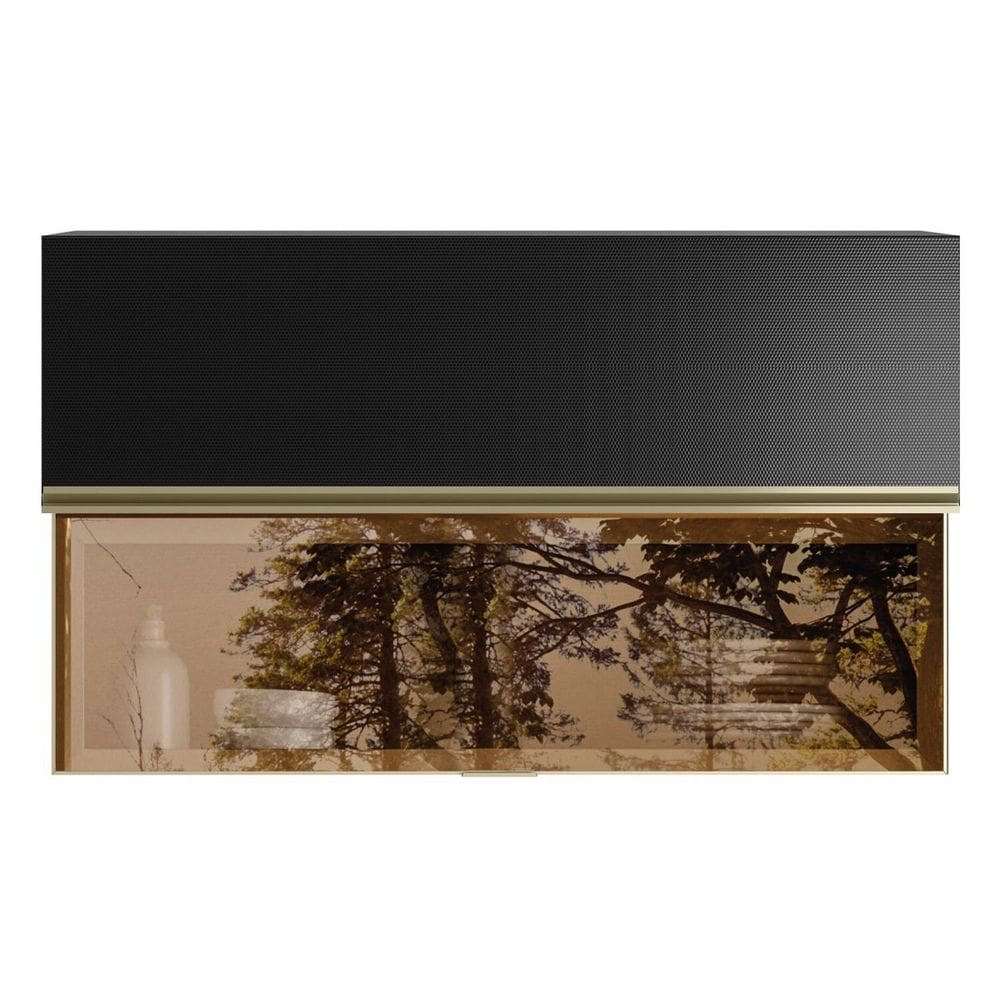 Armário Aéreo 1 Porta Mdf 1 Porta Reflecta Basculante 120cm Proença Nogueira/Carbono Prime