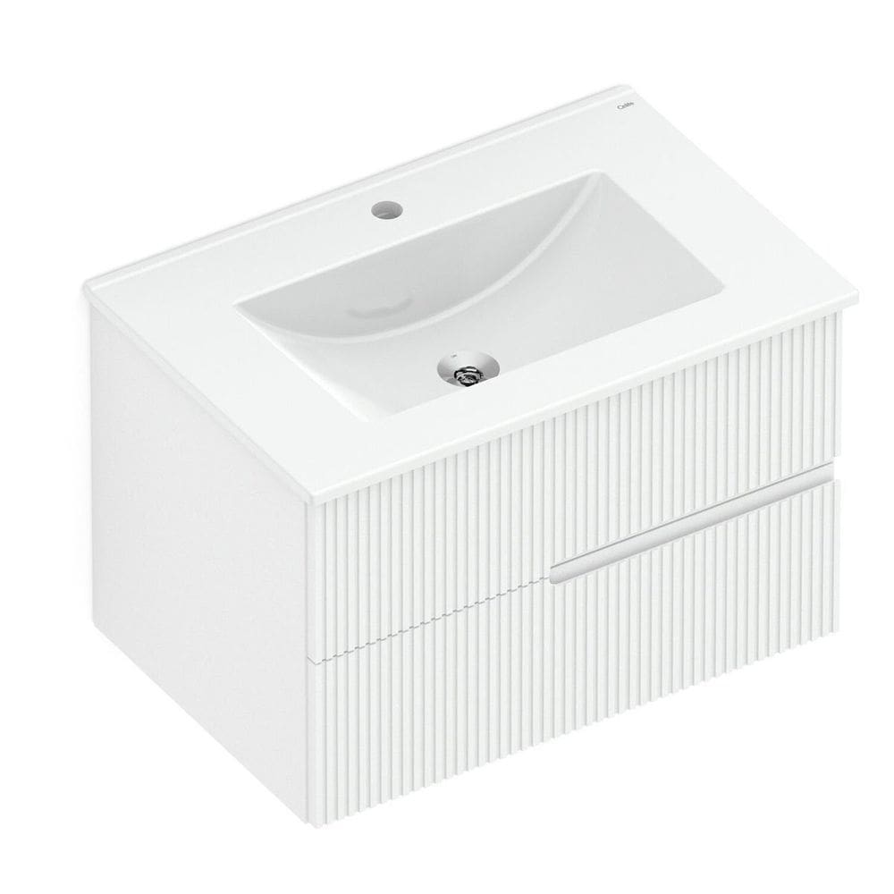 Gabinete Integrado 2 Gavetas 70x47cm com Lavatório Elite Branco