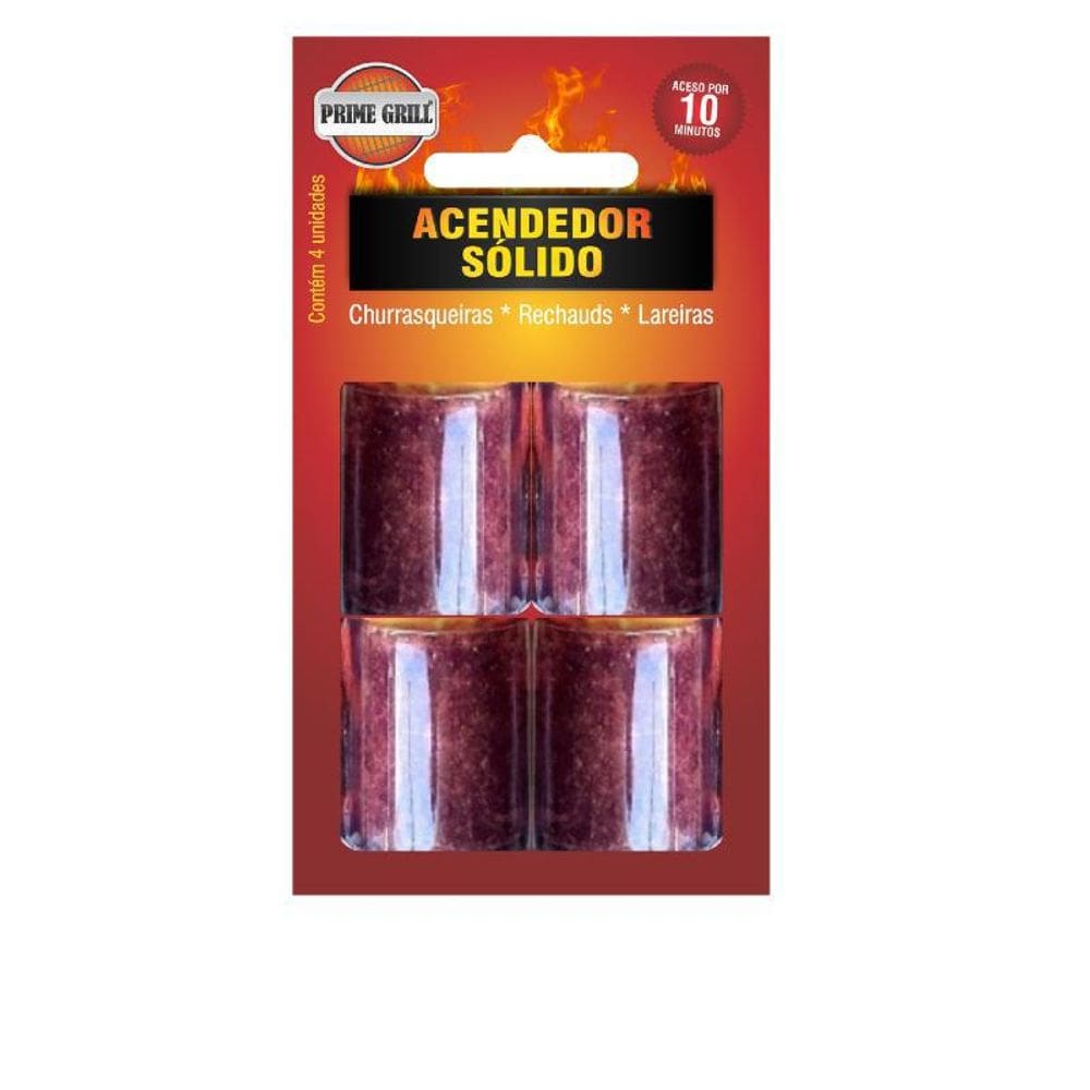 Acendedor Álcool Solido Blister Com 4 Un Prime Grill