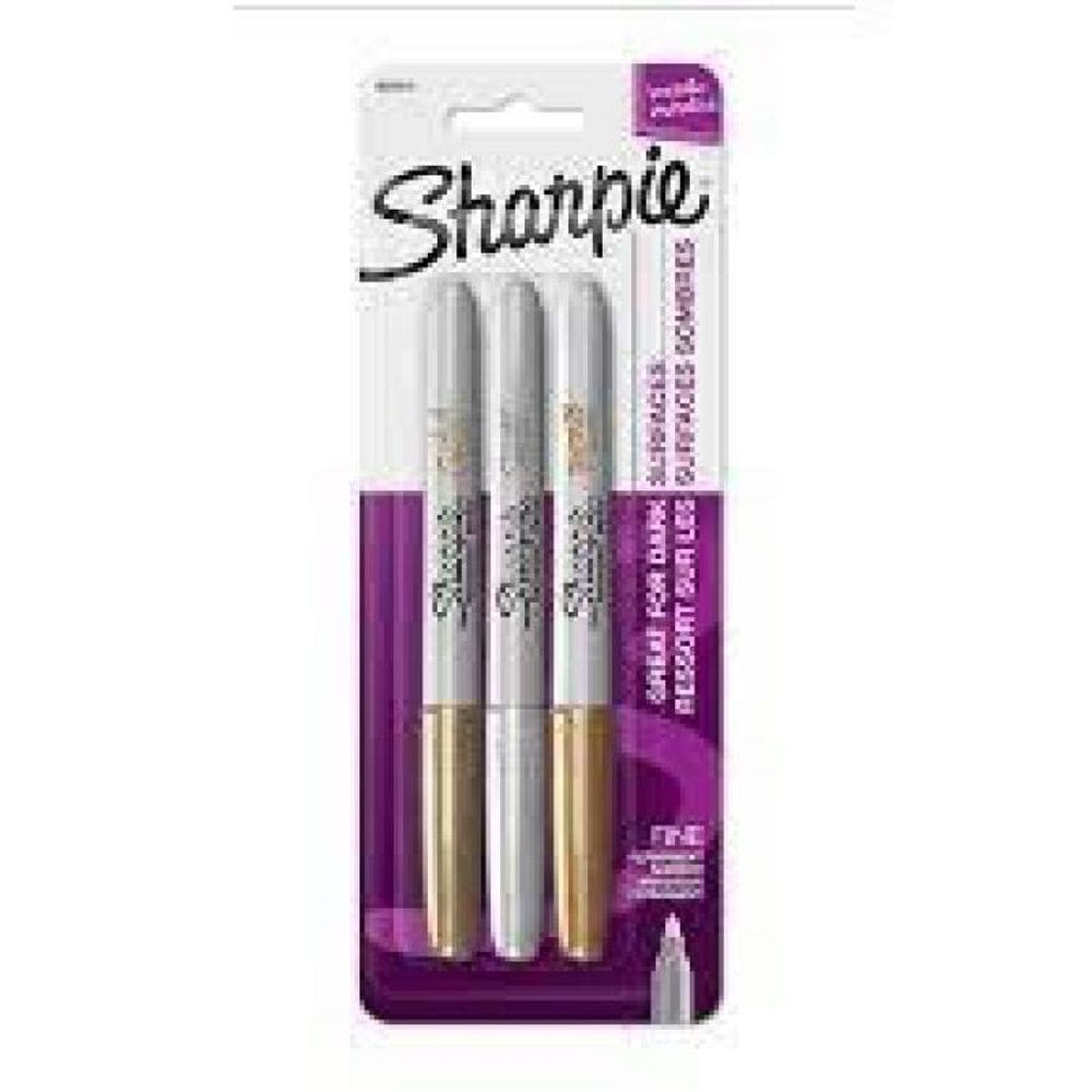 Marcador Permanente Sharpie Metalico C/3 Cores