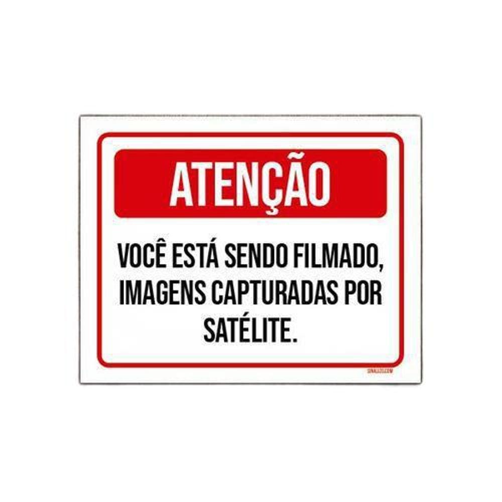Placa Atenção Você Está Sendo Filmado Imagens 27X35