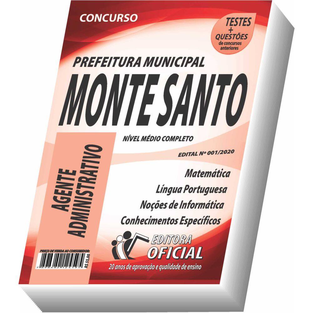 Apostila Prefeitura De Monte Santo - Agente Administrativo
