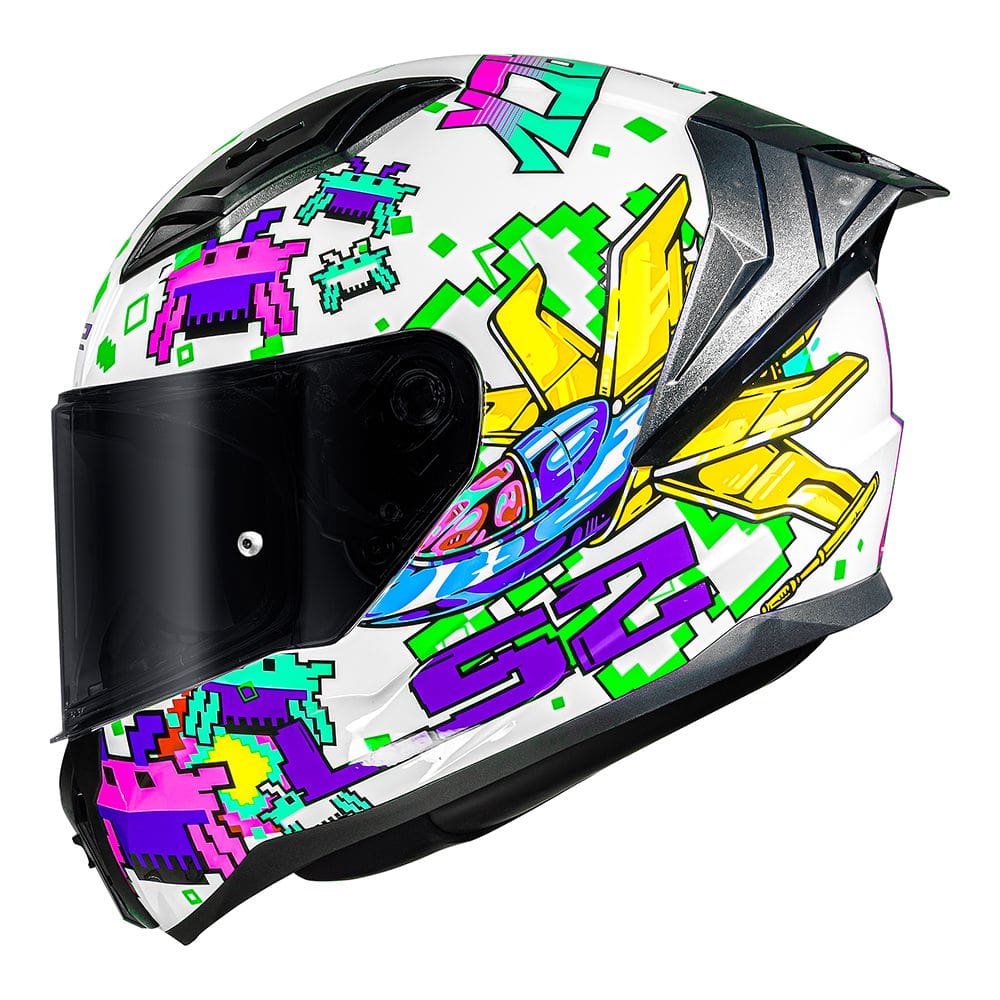 Capacete LS2 FF810 Vigo Space Attack Branco e Roxo