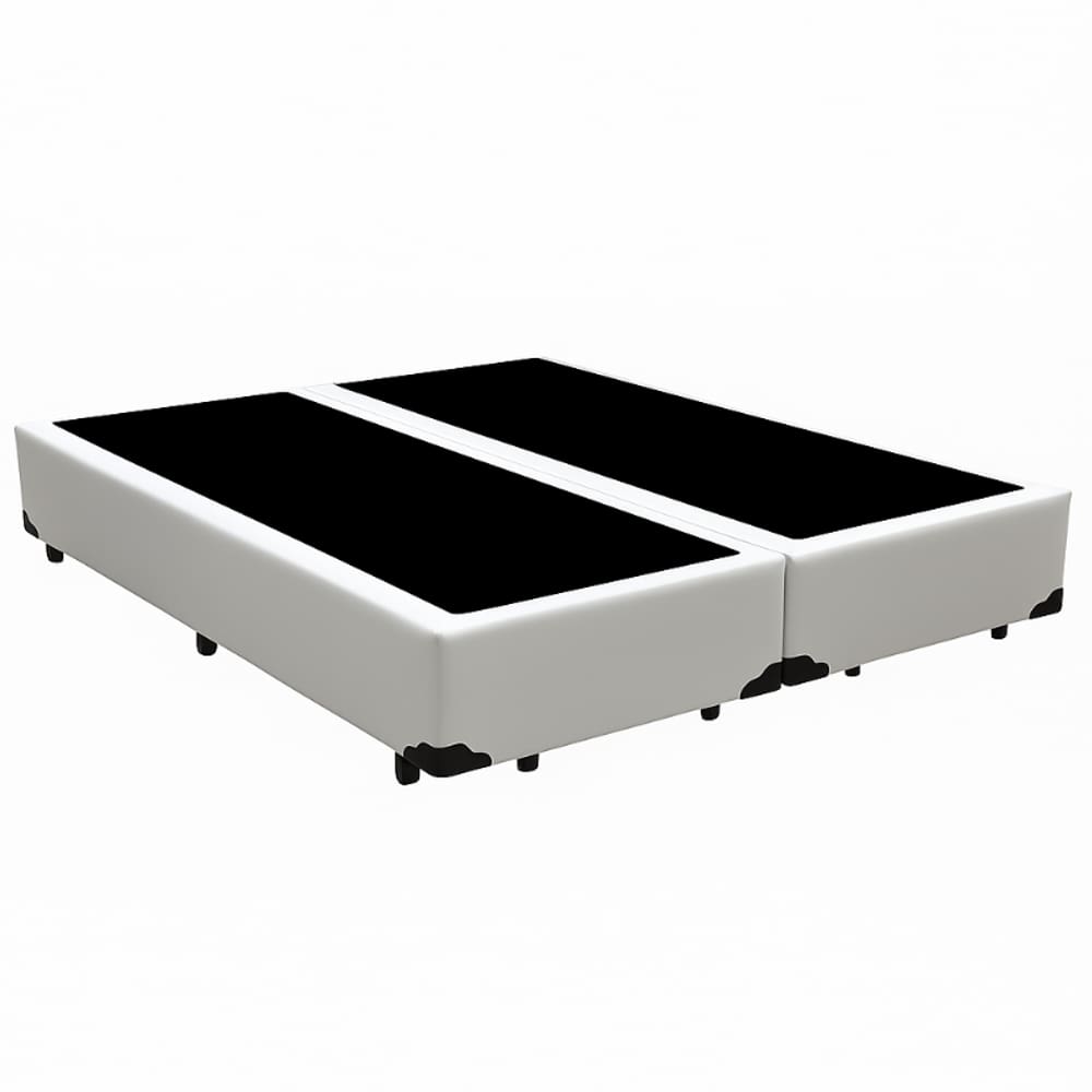 Cama Box Queen Bipartido 158×198 Branco – Base Reforçada