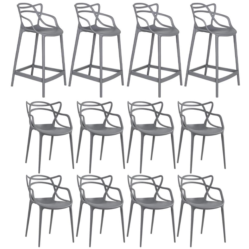 [Encerrado] Kit 8 cadeiras + 4 banquetas médias Masters Allegra