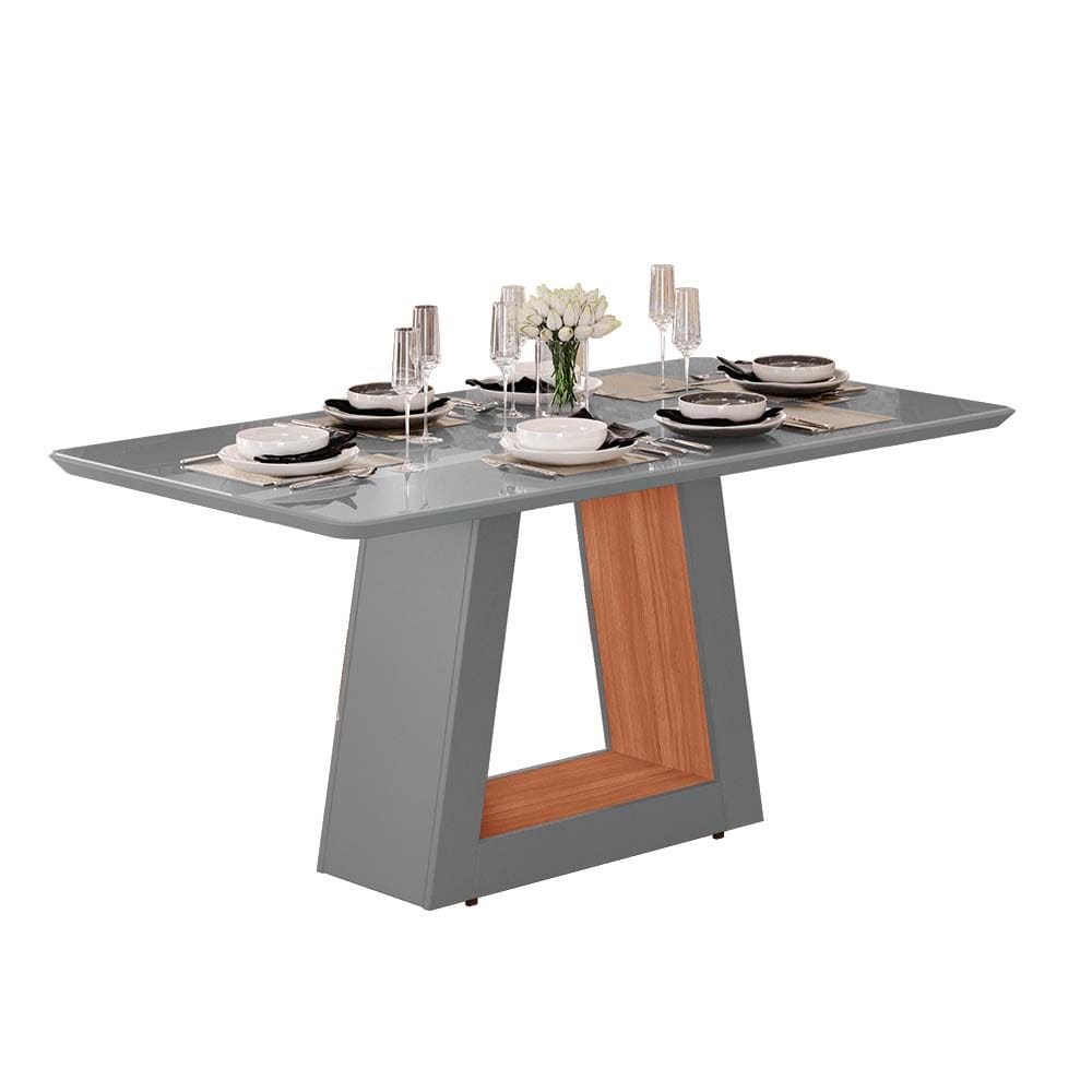 Mesa Heloize 1,60 100% MDF com Tampo de Vidro Tuboarte