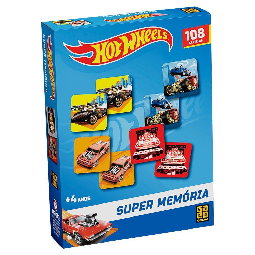 Jogo de Memória Super Memória Hot Wheels - Grow