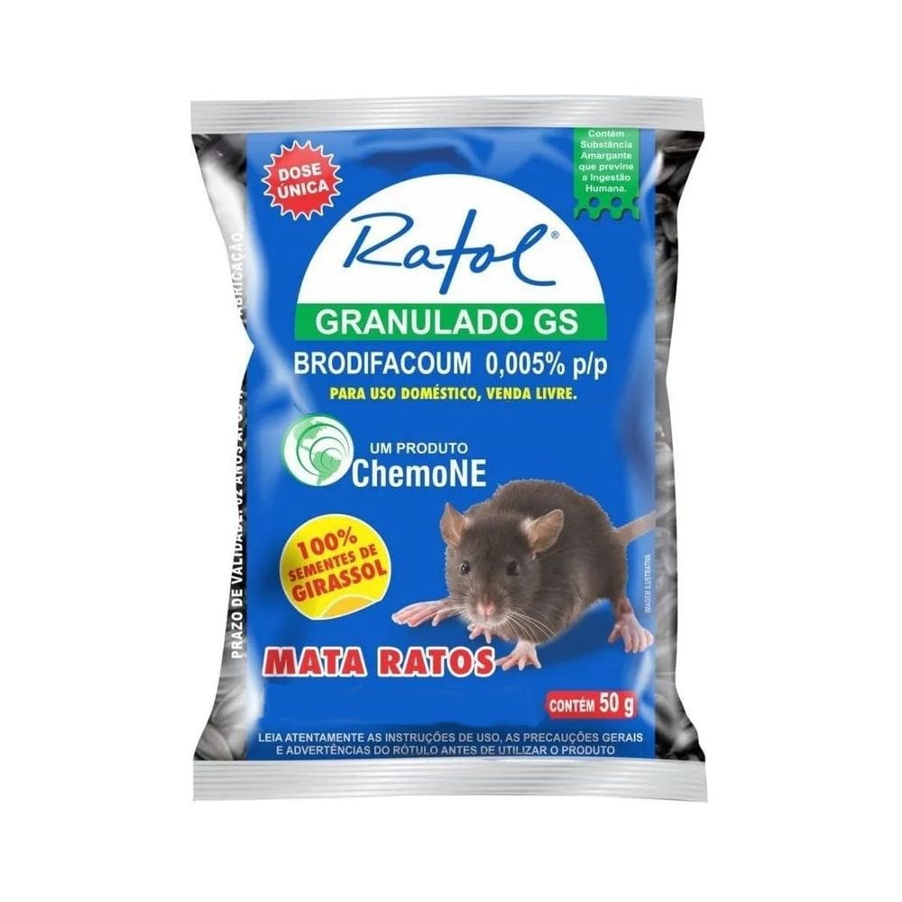 Kit Com 5 Iscas Anti Ratos Ratol Gs De Uso Doméstico - 50g
