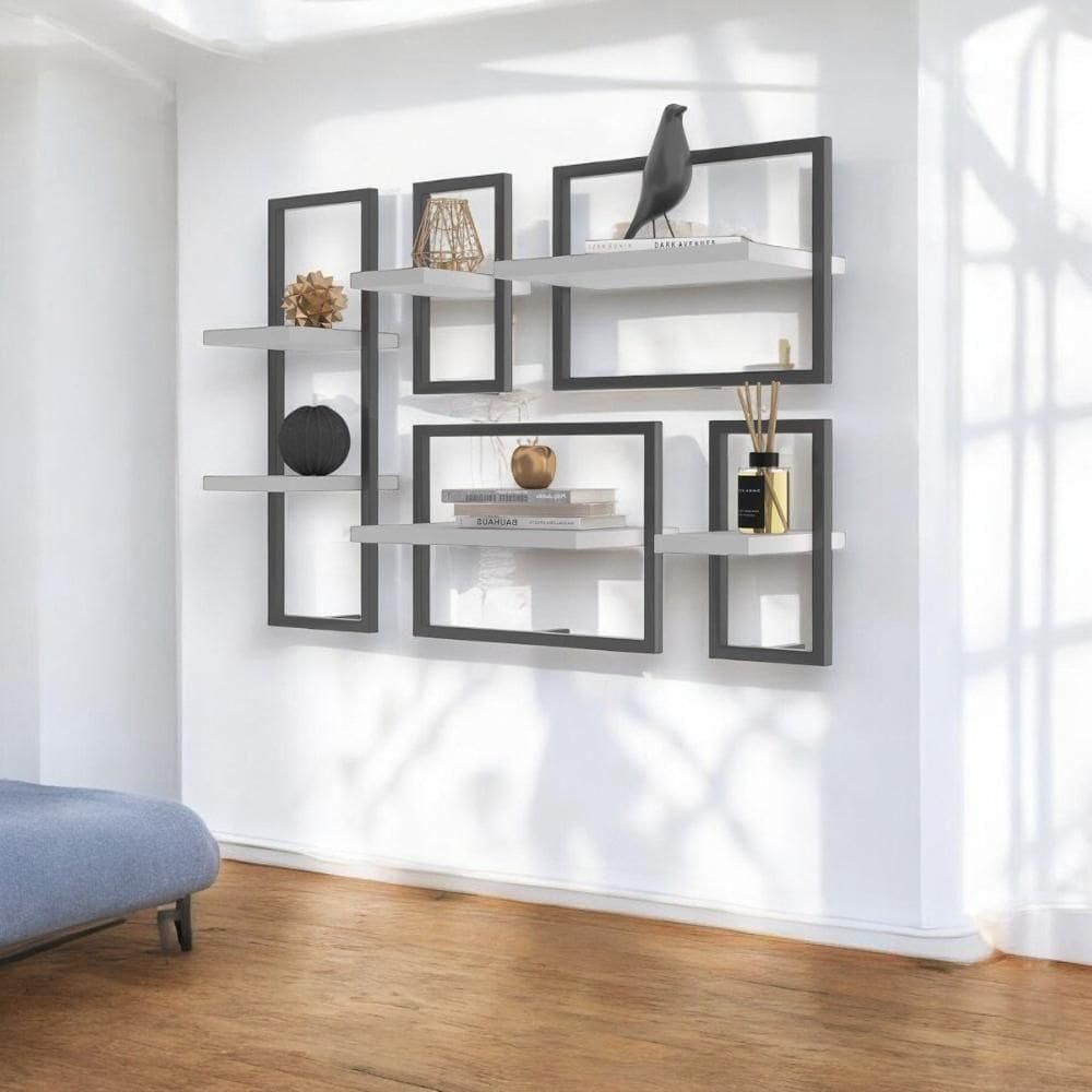 Conjunto 6 Prateleiras Industrial Branco - Pleno