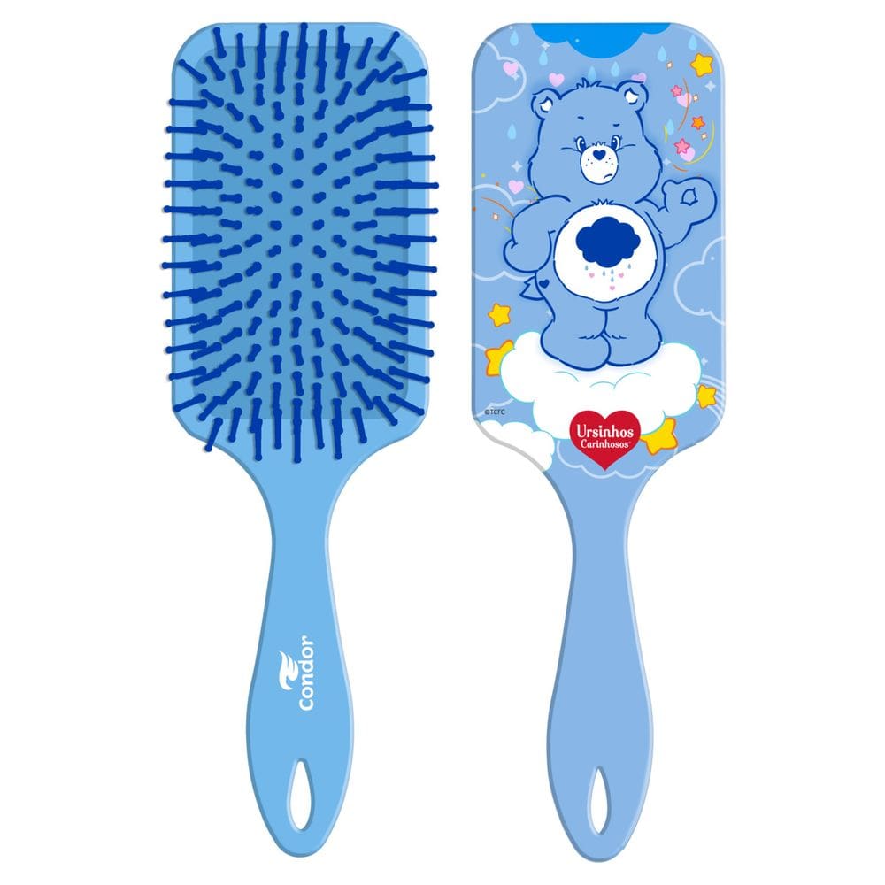 Escova para Cabelo Raquete Ursinhos Carinhosos Pelúcia