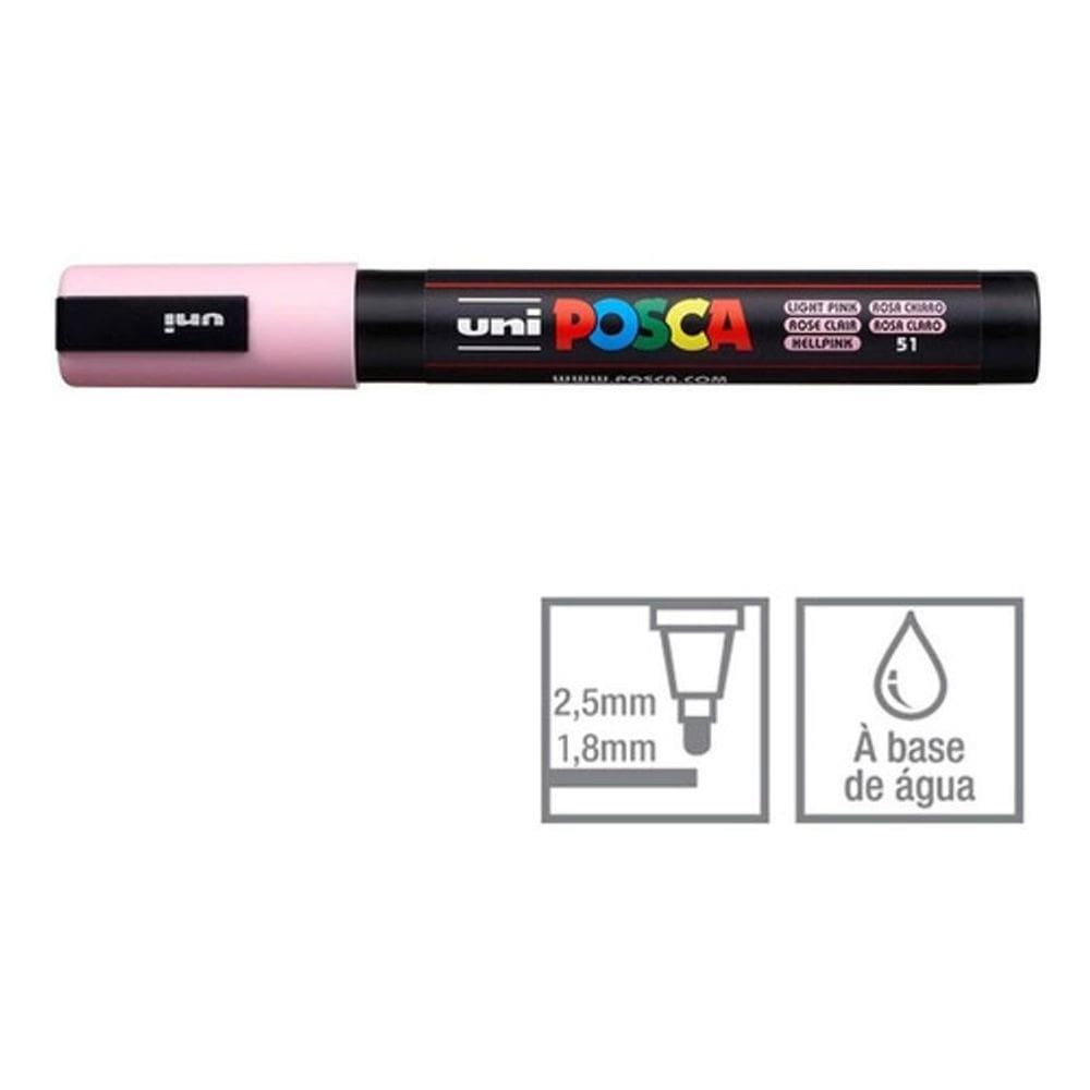 Kit 10 Poscas Pc-5m Caneta Rosa Claro Ponta 1.8 a 2.5mm