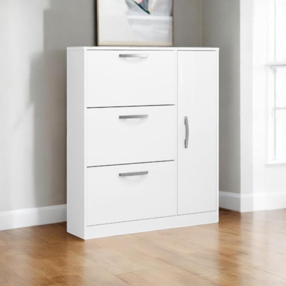 Sapateira Com 03 Gavetas E 01 Porta Randi Branca