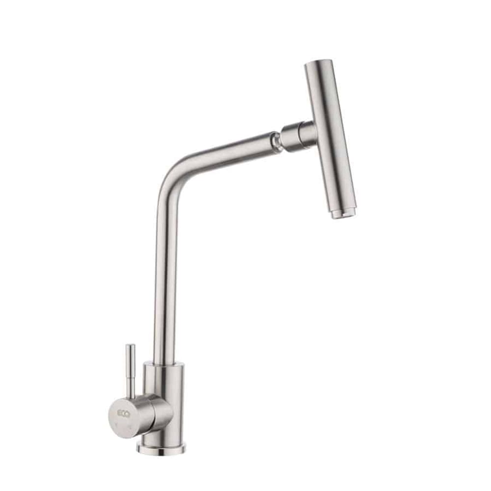 Torneira Monocomando Mesa Inox Redonda Bica Alta - Eco