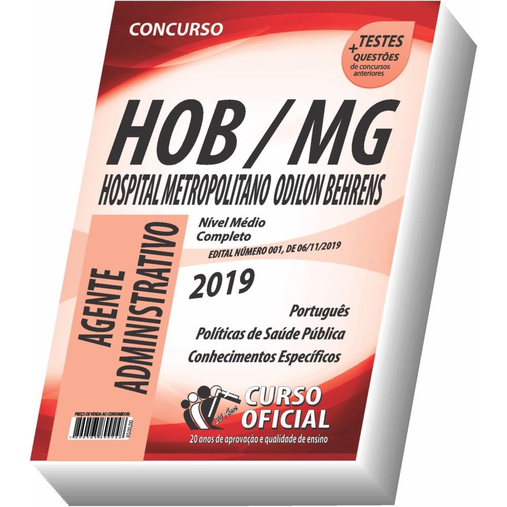 Apostila Hospital Odilon Behrens - Agente Administrativo