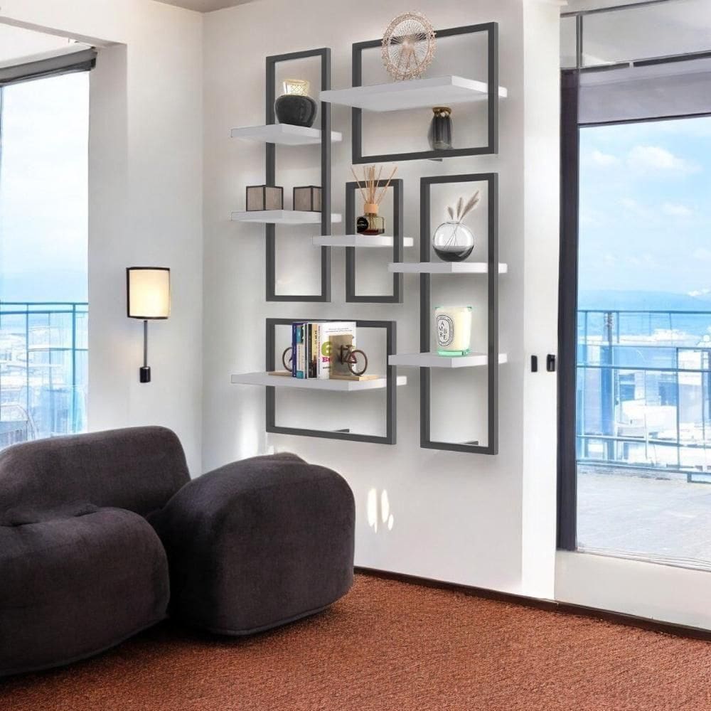 Conjunto 7 Prateleiras Industrial Branco - Pleno