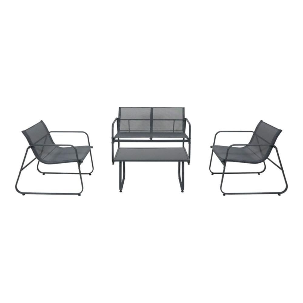 Conjunto de Mesa para Jardim Weekend Cinza 4Pçs 83508 Bel