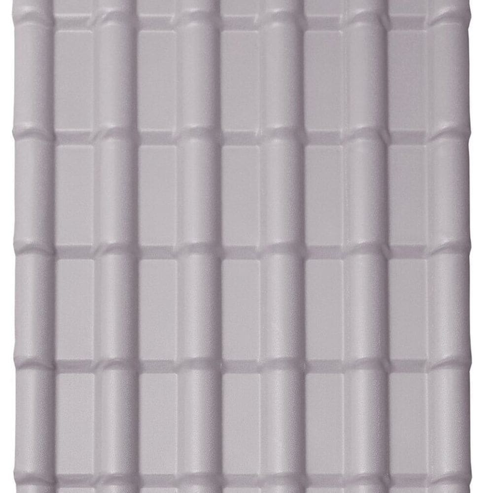 Kit com 5 Telhas Pvc Colonial 2,42m X 0,88m X 1,7mm 6 Ondas Lux Telhas Cinza