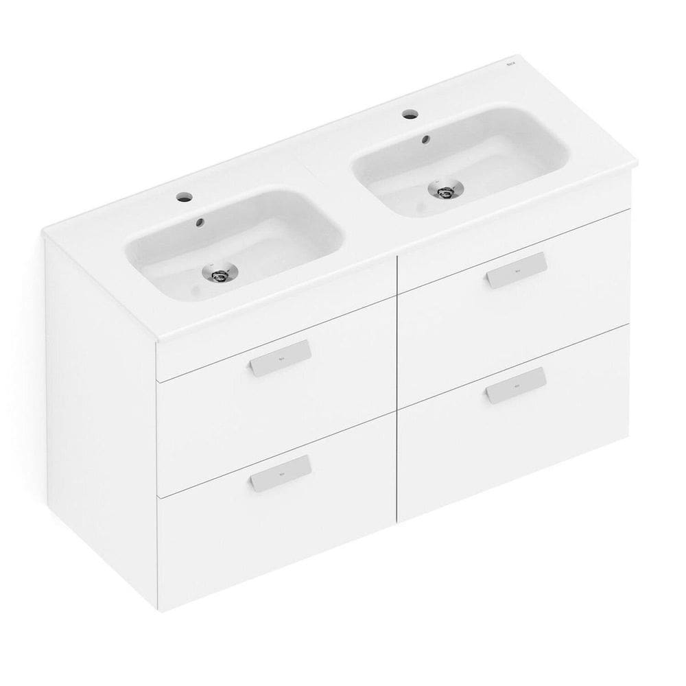 Gabinete Integrado 4 Gavetas 120x73cm com Lavatório Debba Branco Brilhante