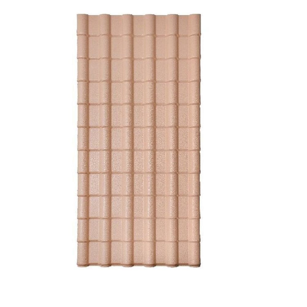 Kit com 15 Telhas Pvc Colonial 1,98m X 0,88m X 1,7mm 6 Ondas com Kit Fixação Lux Telhas Marfim