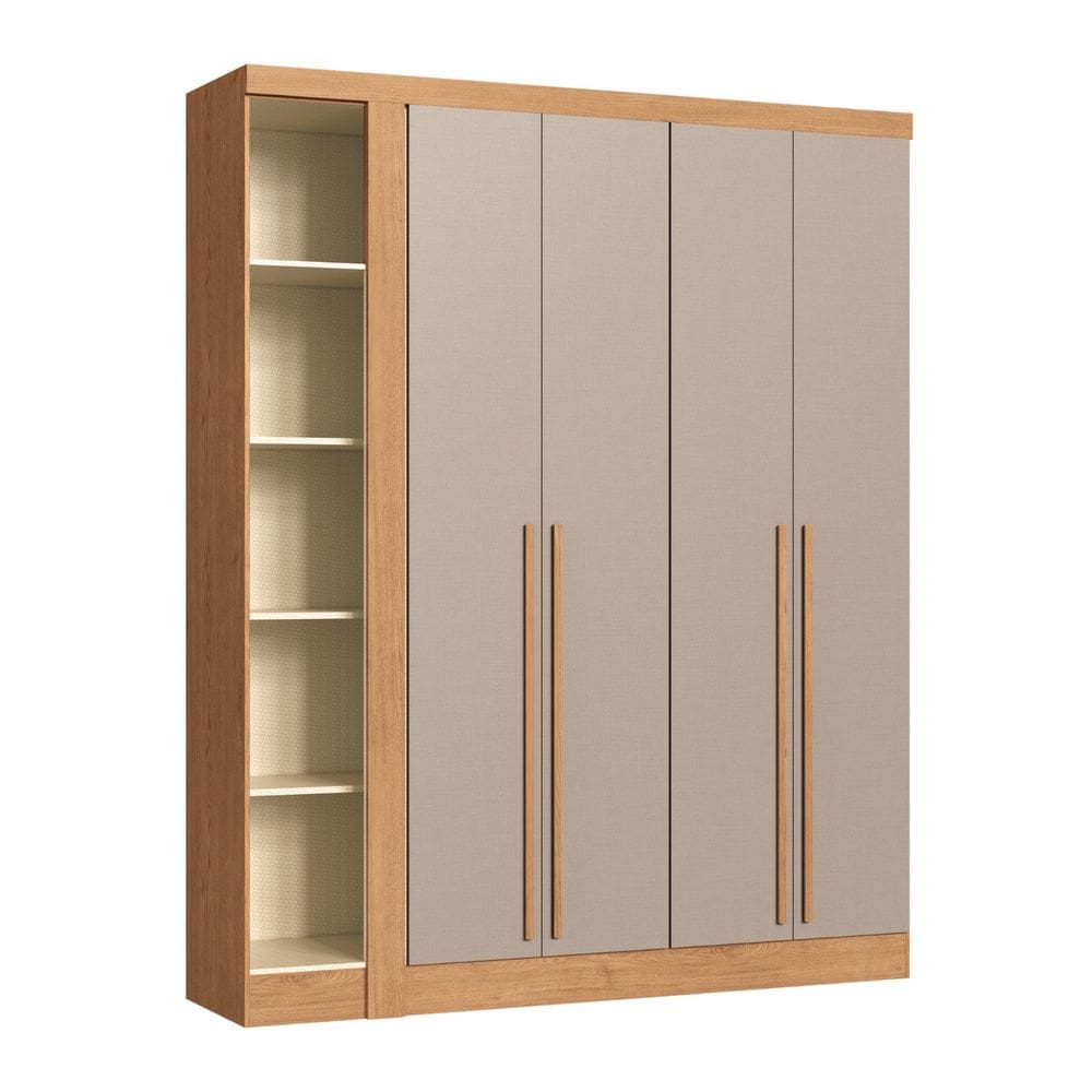 Módulo Guarda-roupa de Canto 4 Portas 2 Gavetas Infinity Cedro/Duna