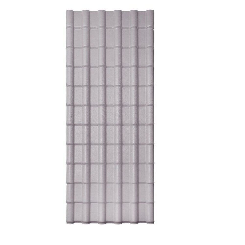 Kit com 15 Telhas Pvc Colonial 1,98m X 0,88m X 1,7mm 6 Ondas Lux Telhas Cinza