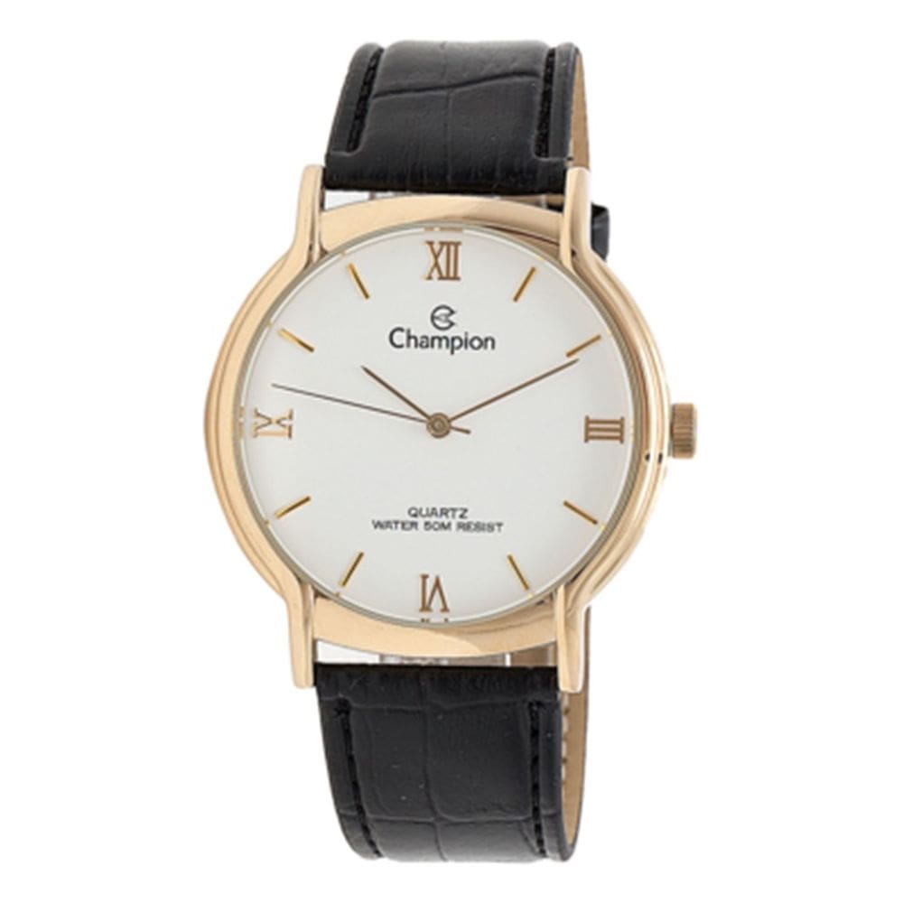 Relogio Masculino Dourado Pulseira de Couro Champion CN20006