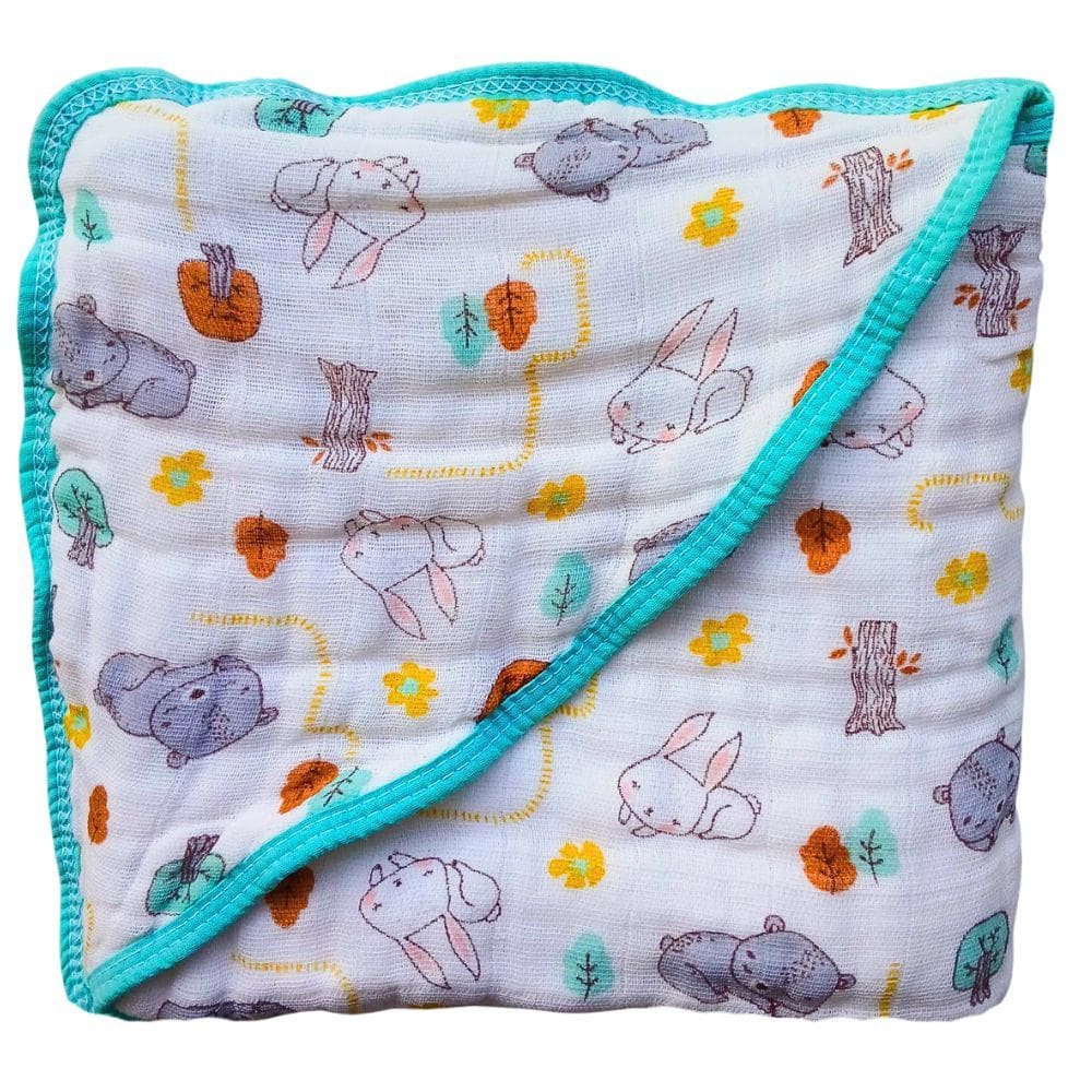 Toalha de Banho Bebe Fralda Soft com Capuz 100% Algodão Enxoval Neutro Grossa 3 camadas Enxoval