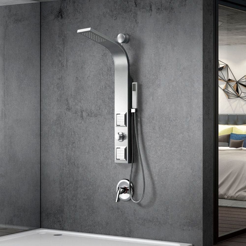 Chuveiro com Hidromassagem Vertical Noronha Ohome Inox