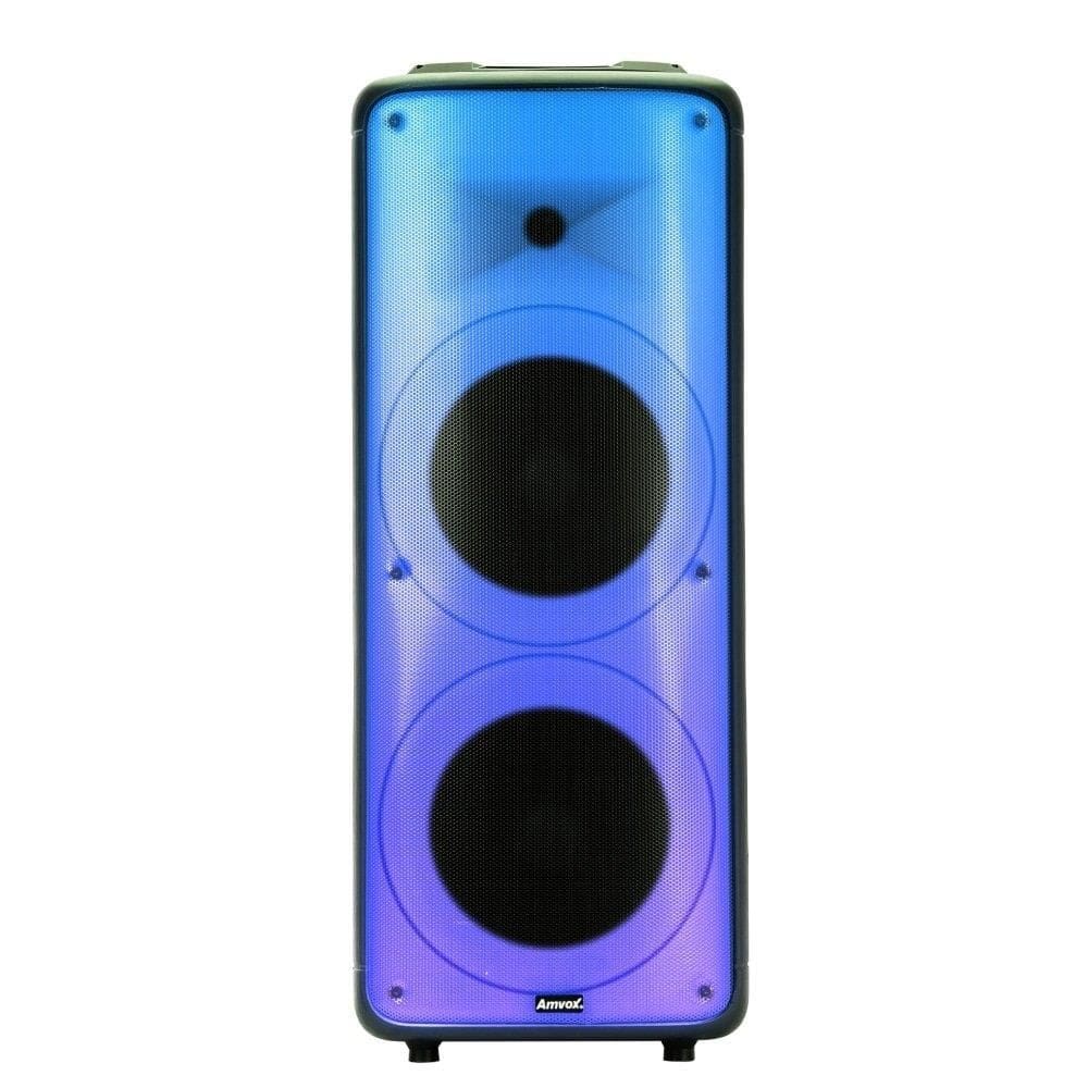Caixa de Som Amplificada Amvox Partyvox 2000, USB/LED/Bluetooth/Bateria, 2000W RMS, Bivolt