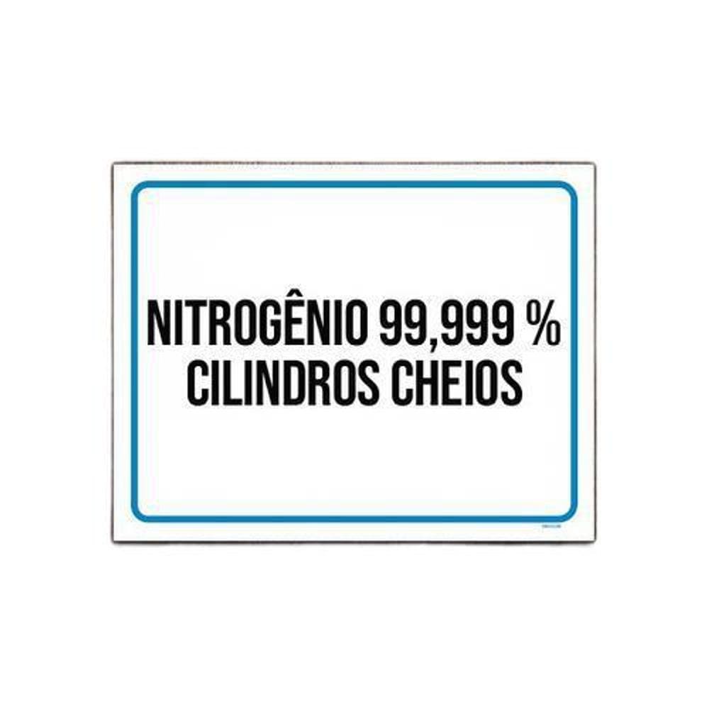Placa Sinalização - Nitrogênio Cilindros Cheios 36X46