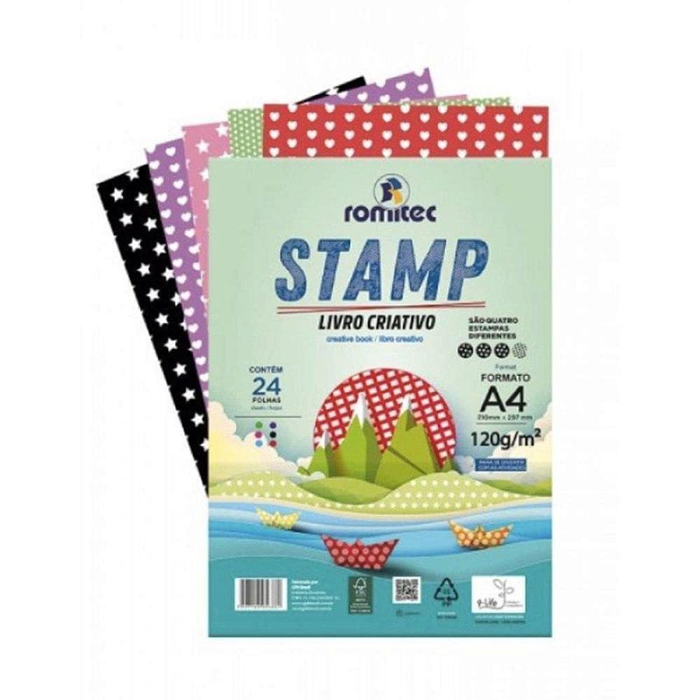 Bloco Para Educação Artística Livro Stamp 120G 24Fls