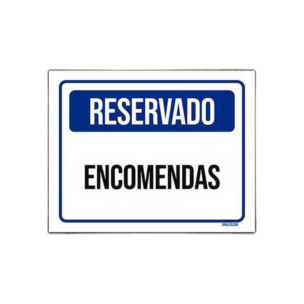 Placa De Sinalização - Reservado Encomendas 18X23