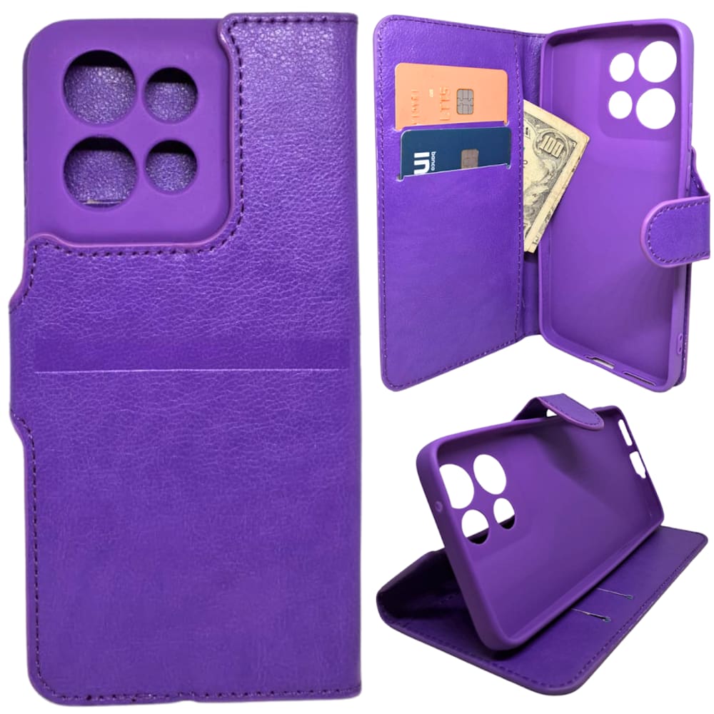 Kit Capa Carteira Compatível c/ Motorola Edge 50 Neo + Película 3D