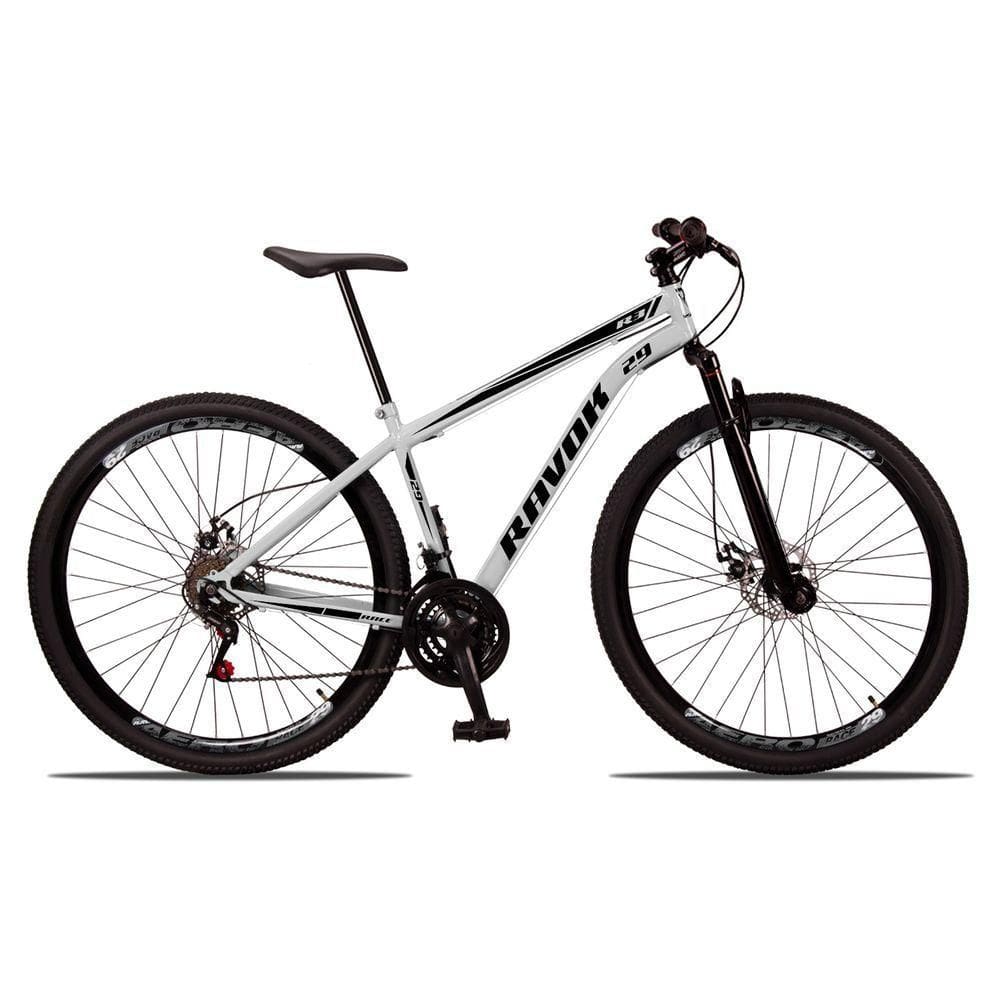Bicicleta Aro 29 Suspensão Dianteira Bike Aço 21 Marchas Freio A Disco Branco