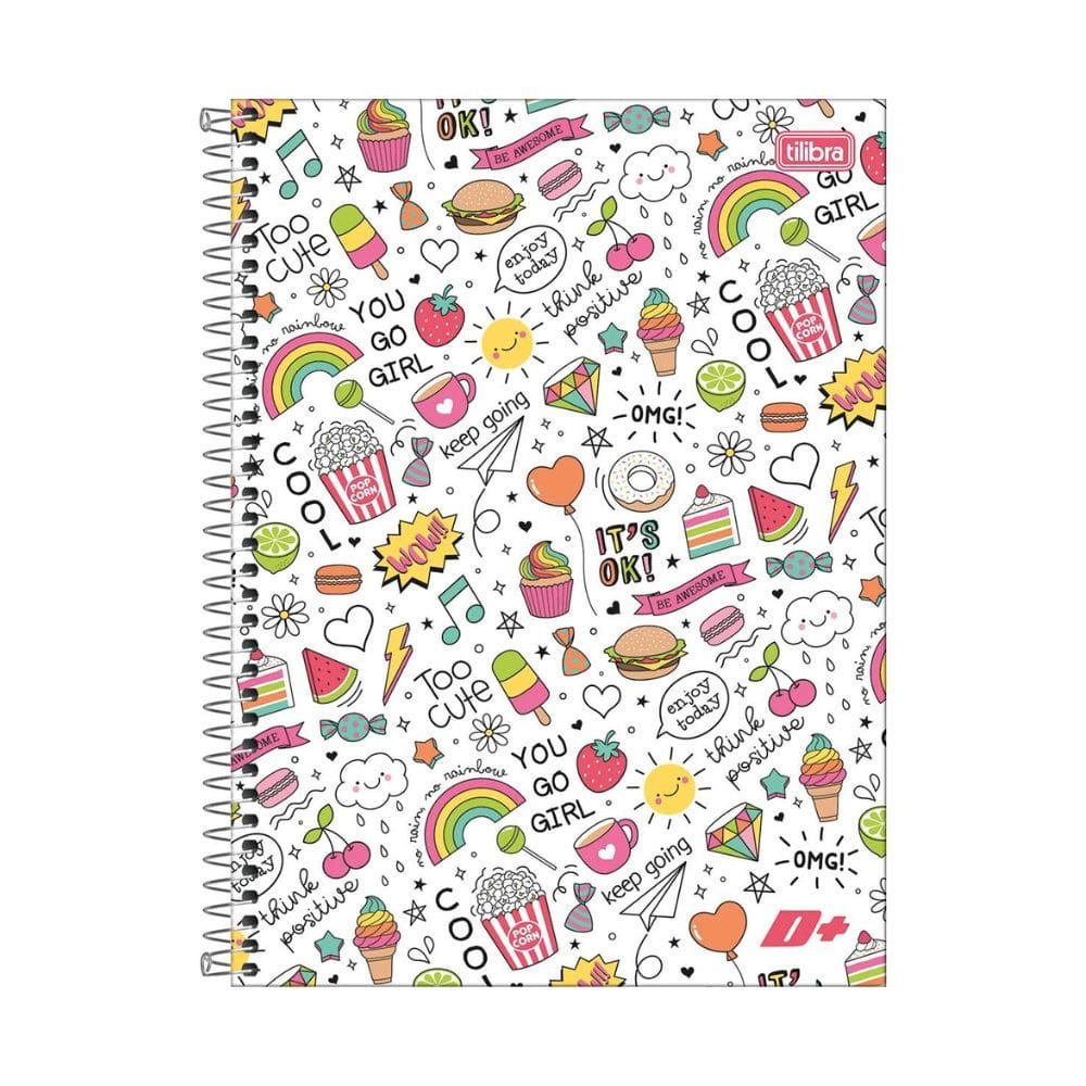 Caderno Pequeno Espiral Capa Dura 1/4 D+ 200 Folhas -Tilibra