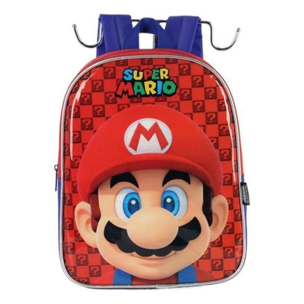 Mochila Escolar Com Alça Costas Creche Super Mario Bros Luxcel