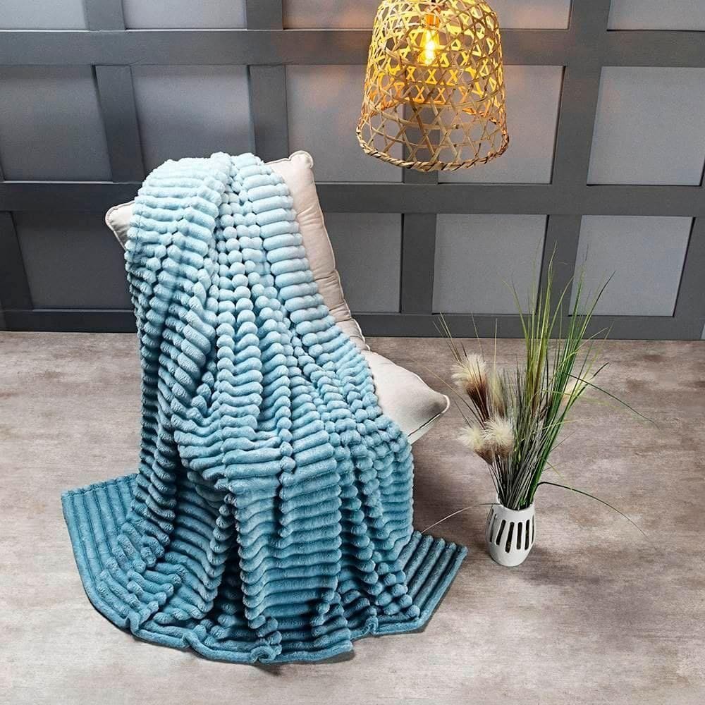 Cobertor Queen Fluffy Manta Flannel Ultrasoft - Acqua