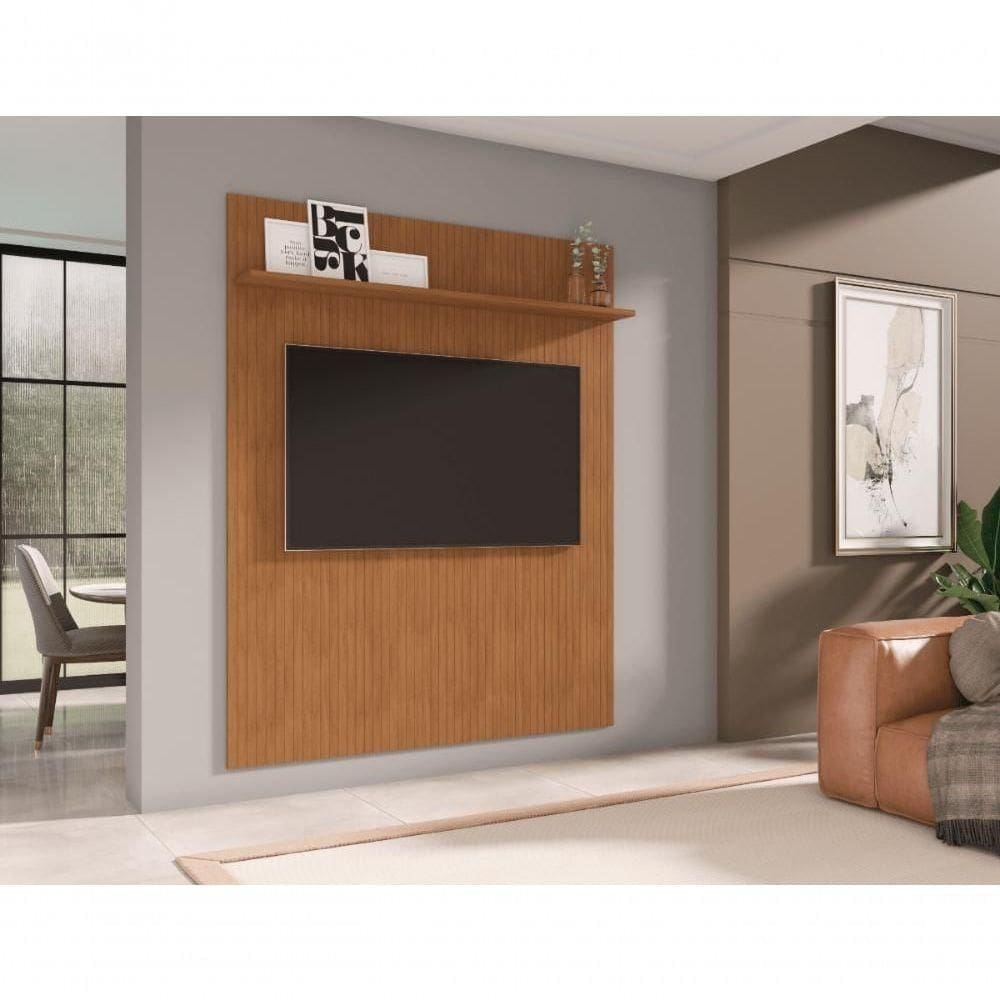 Painel Siena 160cm C- Prateleira Cedro