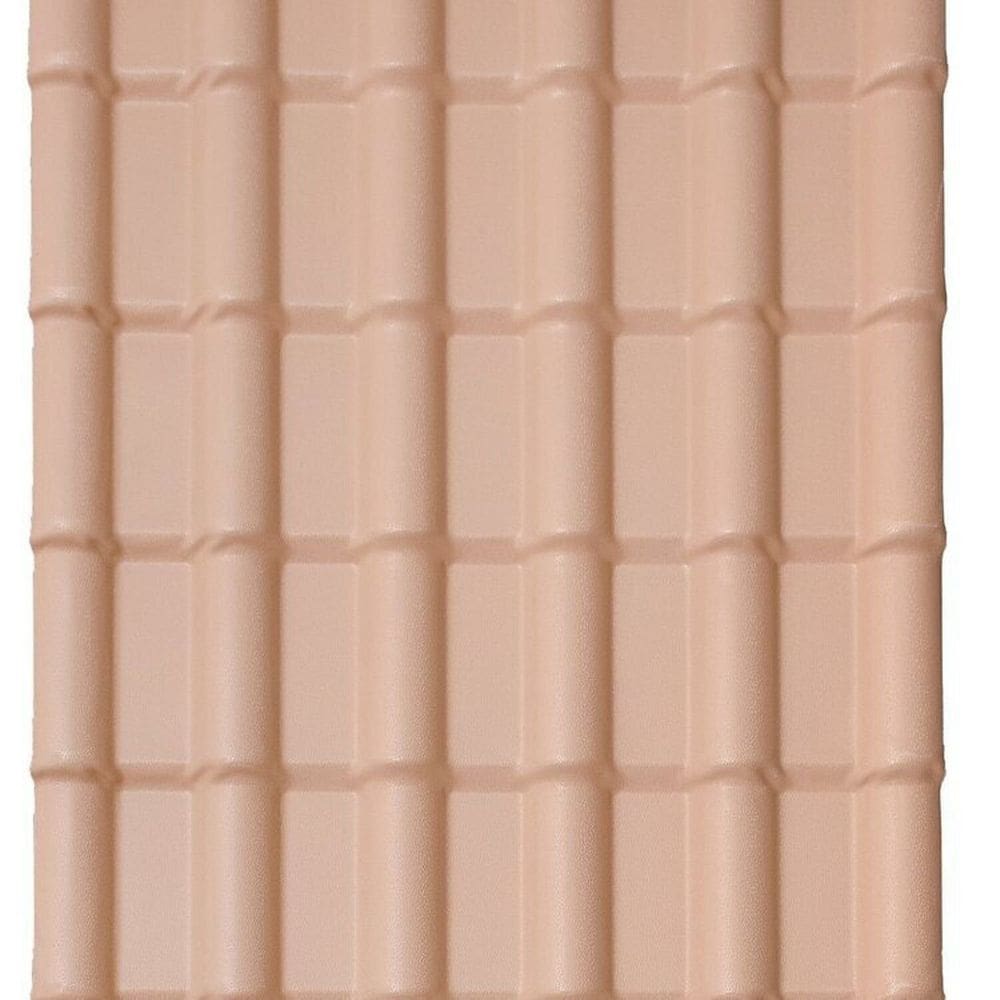 Kit com 15 Telhas Pvc Plan 2,42m X 0,88m X 1,7mm 6 Ondas Lux Telhas Marfim