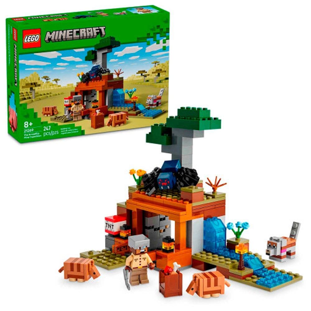 LEGO Minecraft A Expedição na Mina do Tatu 247 Peças 21269